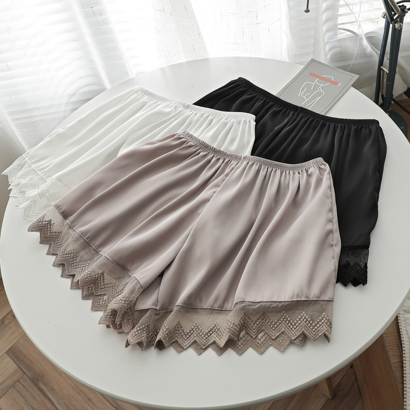 春夏新品甜美舒适睫毛蕾丝绸缎短裤 欧朵妮打底裤