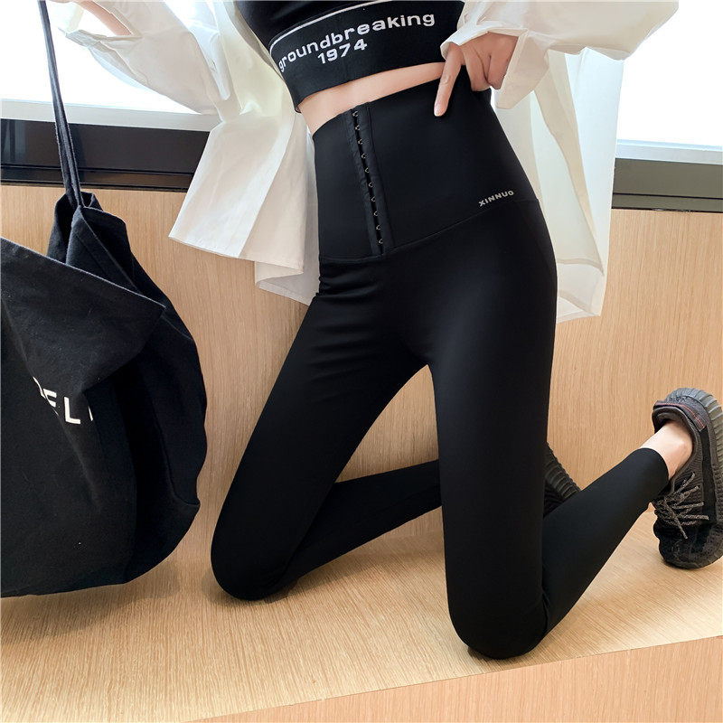 塑形排扣收腹芭比秋季显瘦九分裤 欧朵妮打底裤