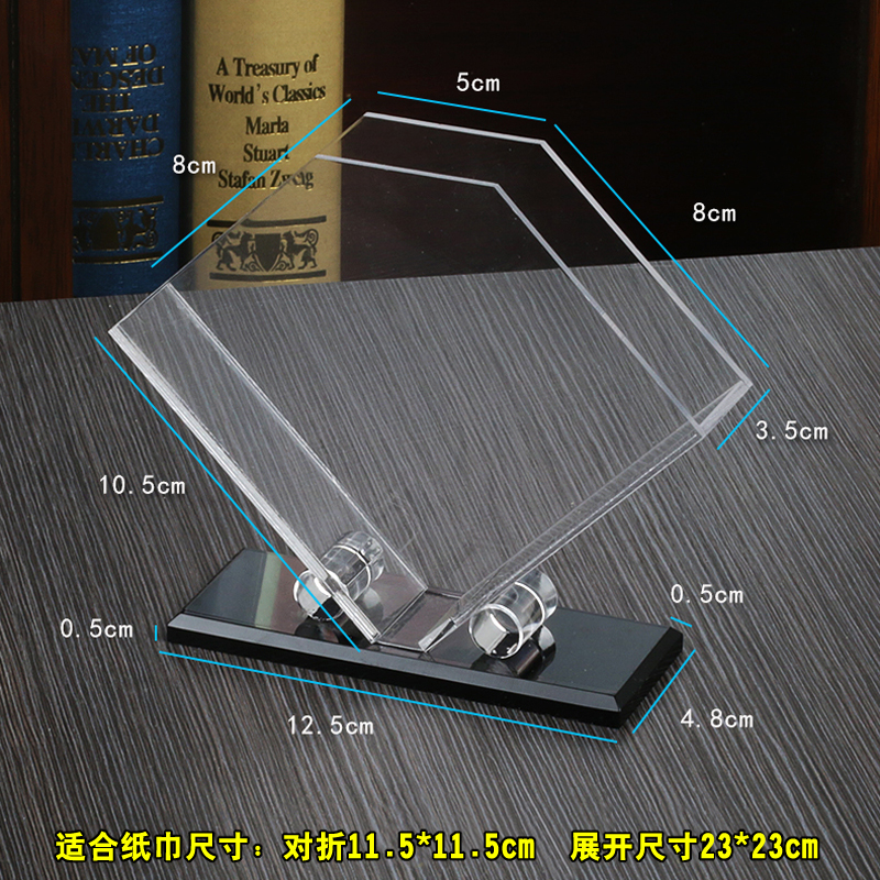 有机玻璃制品欧式创意亚克力餐巾纸盒餐巾盒酒店用品西餐厅纸巾盒-图2