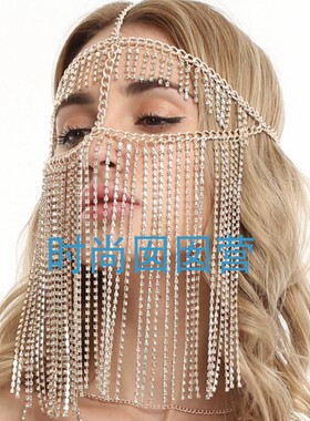 欧美朋克风水钻面具合金饰品