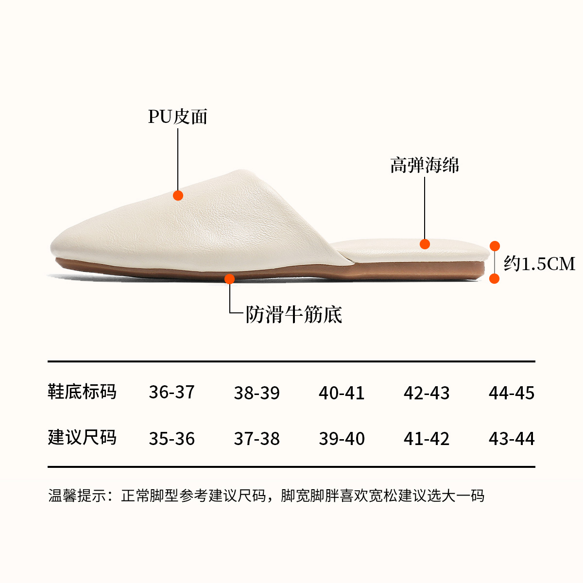 时尚简约情侣PU皮凉拖鞋女静音牛筋底包头防滑高级感哑光皮拖夏天 - 图0