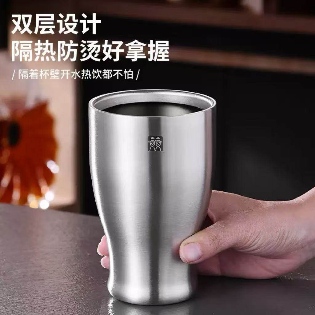 德国DOUBLEDELI304不锈钢双层水杯韩式啤酒杯咖啡杯儿童口杯茶杯,淘宝优惠券,粉丝福利购,淘宝优惠卷