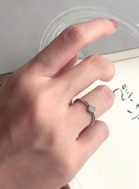 水晶镀金碎钻宝石镶嵌韩版婚戒