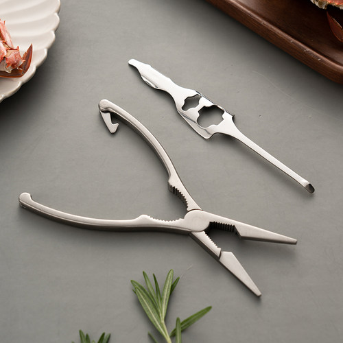 onlycook 304不锈钢吃蟹工具食品级蟹八件螃蟹专用钳夹拆蟹神器 - 图2