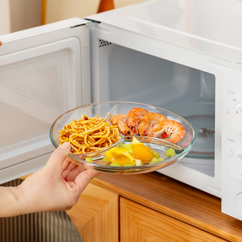 onlycook三分格玻璃盘子早餐儿童分餐盘厨房备菜盘火锅配菜盘餐盘,淘宝优惠券,粉丝福利购,淘宝优惠卷