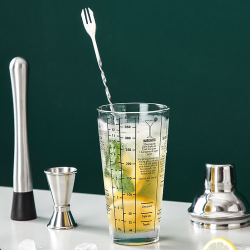 onlycook玻璃雪克杯奶茶专用手摇调酒杯调酒器工具套装捣汁柠檬杯 - 图2
