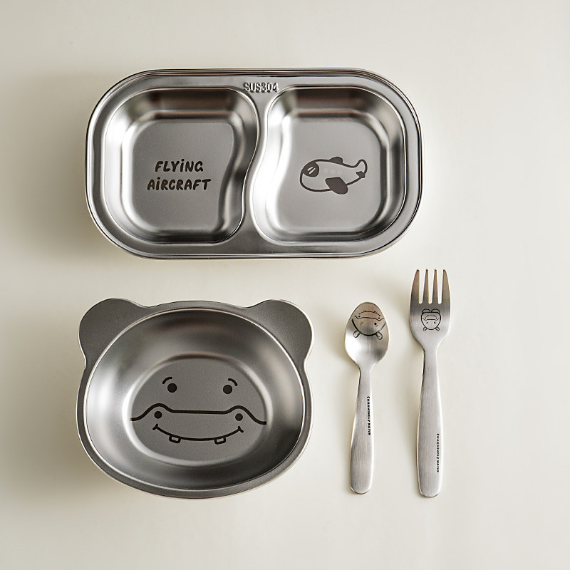 onlycook卡通儿童吸盘碗宝宝辅食碗304不锈钢餐盘婴儿吃饭碗餐具,淘宝优惠券,粉丝福利购,淘宝优惠卷