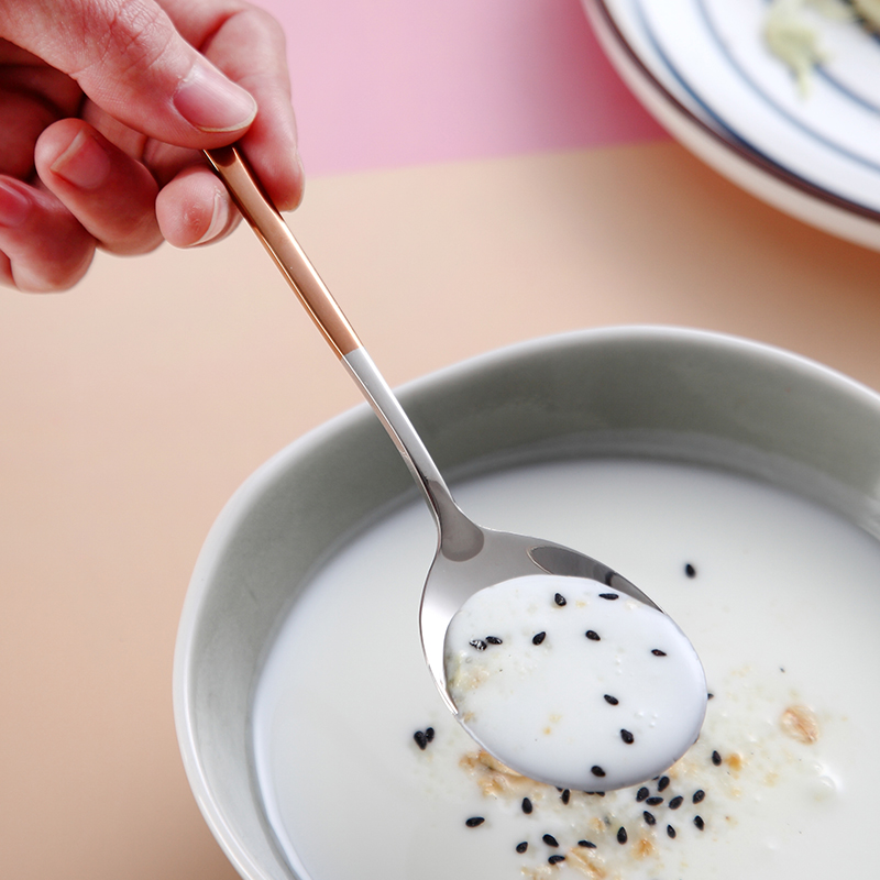 onlycook 家用304不锈钢勺子小汤勺长柄餐具个人专用儿童饭勺韩式 - 图0