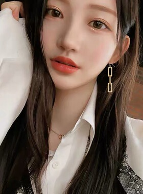 锁链耳钉欧美长方形耳环耳夹女