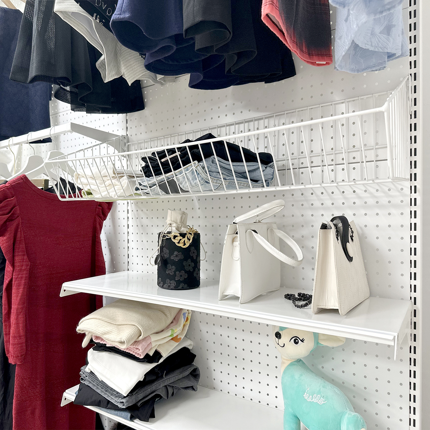 金属衣柜墙五金网红少女衣柜步入式衣帽间货架衣柜出租屋开放衣架 - 图3