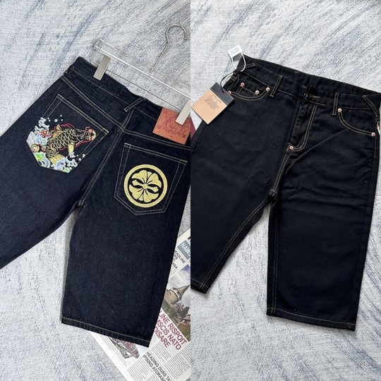 EH MD Zip Shorts Embroidered Summer Camouflage Jeans