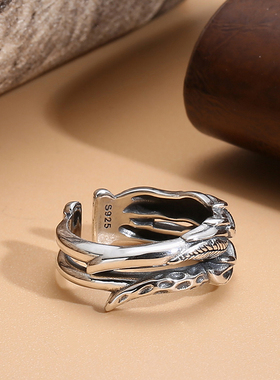 银聚点男S925纯银复古