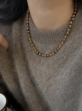 秋冬焦糖美拉德虎眼石串珠项链