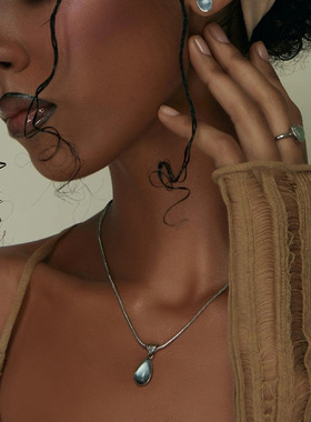 原创设计海洋蓝色水滴项链