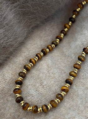 美拉德虎眼石串珠项链