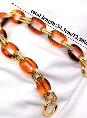 Acrylic Resin Chain Mixed Gold Retro Detachable Shoulder Cha