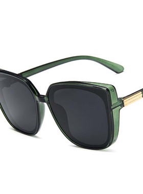 Brand Designer Cat Eye Sunglasses Woman Vintage Black Mirror