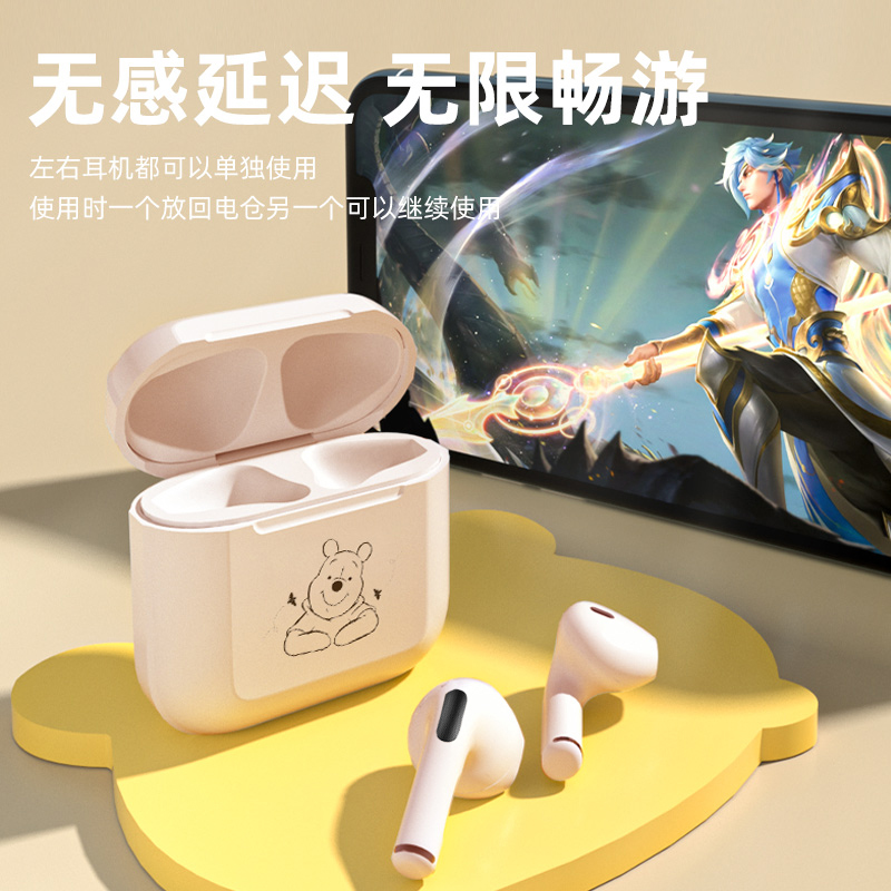 迪士尼真无线蓝牙耳机2024新款入耳式运动降噪男女款华为苹果通用