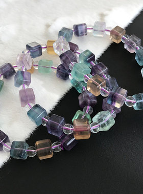 萤石方形单圈水晶饰品礼物手串