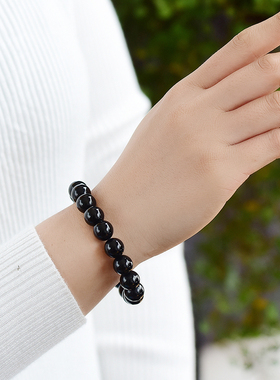 乌鸦血石晶尧情侣水晶手链