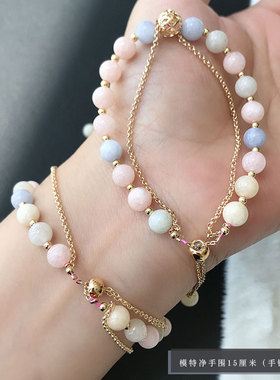 天然水晶手链女学生双圈时尚甜美