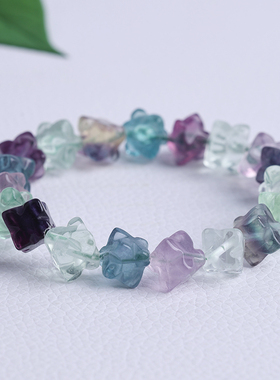 天然卡巴星全彩萤石手链