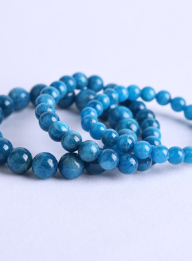 天然矿物包体蓝磷灰石时尚款手链