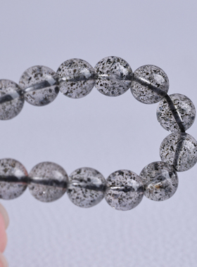 天然黑云母超七水晶手链