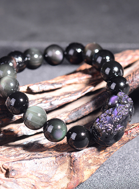 黑曜石貔貅礼物单圈手链现货直销