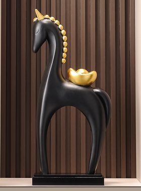 招财马上有钱马年摆件入户玄关电视柜落地大号艺术马装饰轻奢高档