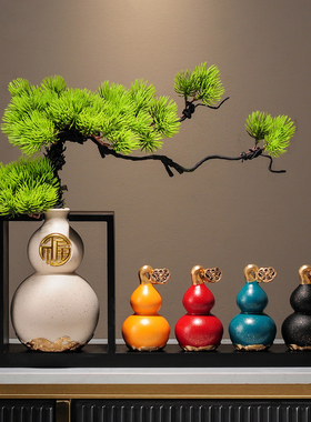 五福临门葫芦摆件客厅玄关酒柜招财装饰品新中式暖居乔迁新居礼品