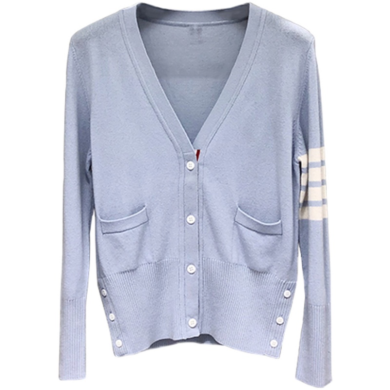 TB羊绒4扣开衫长袖针织毛衣外搭男女情侣款外套四条杠修身上衣女 - 图3