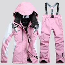 Manufacturer direct sales 2023 womens outdoor high quality special price ski suit waterproof and warm veneer double board ultra warm