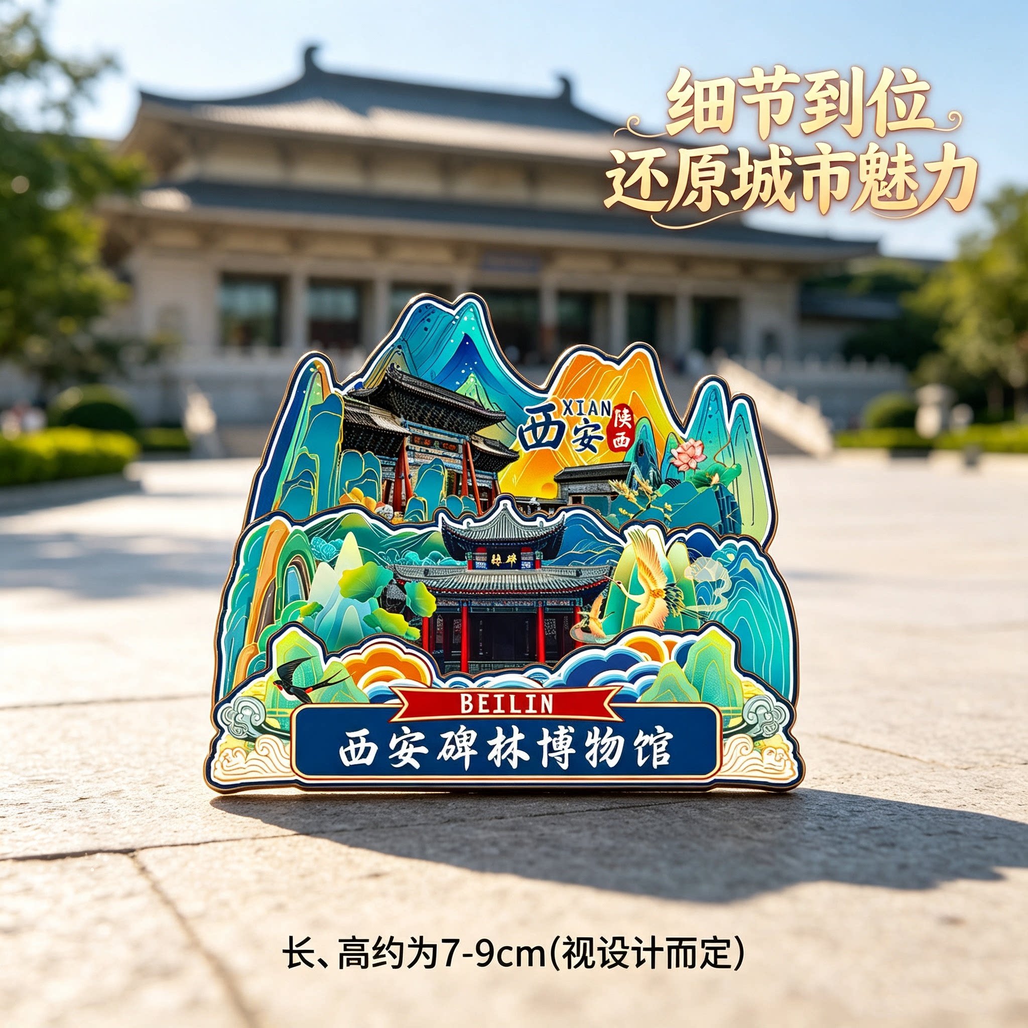 陕西碑林木质磁吸冰箱贴碑林博物馆西安城墙旅游文创纪念品伴手礼