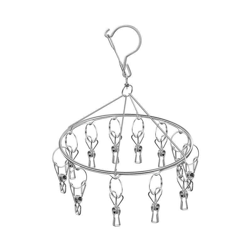 不锈钢多夹子晾衣架多功能防风学生袜子架袜子夹晒袜子内衣裤12夹 - 图3