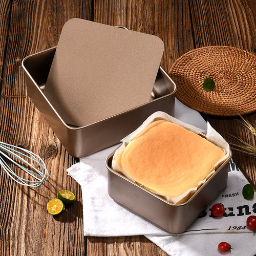 古早味蛋糕模具烤盘加高加深6-8-9寸不粘烤箱家用活底烘焙正方形 - 图0