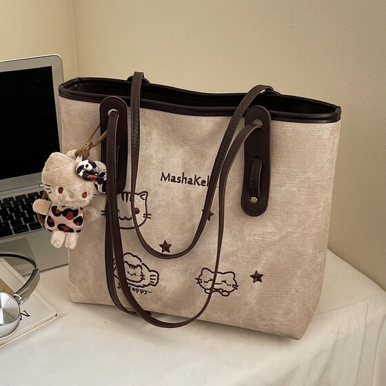 High-end versatile shoulder large bag for women 2026 new trendy fashionable casual simple large-capacity commuter tote bag
