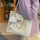 Simple shoulder large capacity commuter tote bag