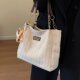 High-end textured suede single shoulder large bag for women 2026 new fashion casual versatile large capacity commuter tote bag