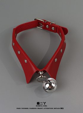 情侣铃铛项链牵引绳女朋友锁骨链