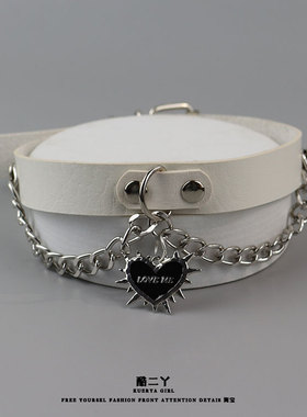 甜酷爱心链条项链亚文化chocker