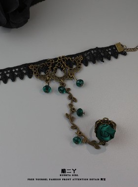 朋克哥特蕾丝手链Lolita手腕配饰