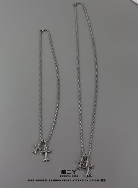 双十字架饰品小众卫衣毛衣链项链