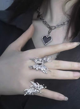 液态时尚蝴蝶戒指小众高级感潮