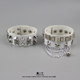 Pulsera ancha de cuero, pulsera personalizada y dominante con remaches de calavera.