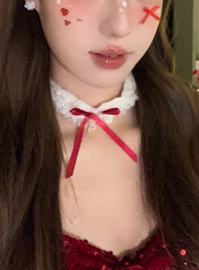 秋冬圣诞节毛绒项链choker项圈