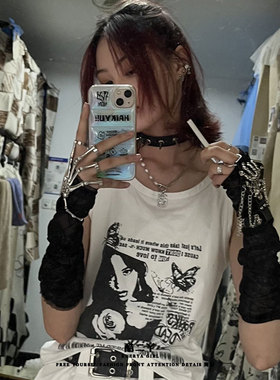 万圣节朋克蛛网袖套骷髅手链套装