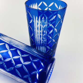 .23 ກ່ອງຂອງໝາຍເລກ 3 ຍີ່ປຸ່ນ reflux Kiriko Glass Seven Treasures Five Guest Cups, Sake Cups, Spirit Cups
