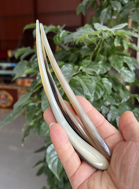 天然牛角发簪子盘发古风女新中式高级感牛角玉发簪发钗牛羊角发簪