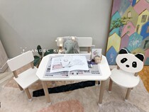 ANDEL KIDS Nordic wind solid wood children grey white rectangular table baby learn assorted backrest table and chairs